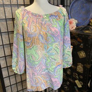 - Chaps Colorful Paisley Pattern Shirt